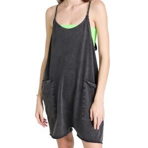 Free People FP Movement Hot Shot Romper Dark Gray Size Large